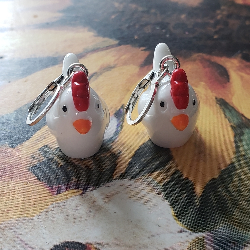 Chicken Earrings